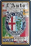 Blechschild 20x30cm gewölbt Alfa Romeo Milano Auto Car Werkstatt Garage Vintage Deko Geschenk S