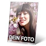 PhotoFancy® - Acryl Glas mit Foto Bedrucken - Acrylglas Personalisieren - Foto-Aufsteller mit eigenem Motiv selbst gestalten (12 x 17 cm)