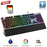 EMPIRE GAMING – STARDUST Gamer Tastatur – Opto-Mechanische Tasten – RGB LED-Hintergrundbeleuchtung – Gamer Programmier software – Abnehmbare Handauflage (QWERTZ, Deutsche)
