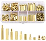 240 Stück Messing Abstandshalter M3 Standoffs Mutter Sortiert Kit Distanzhülse Hex Spacers Standoff Männliche Weibliche Brass Standoffs Sp