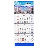 Whchiy Wandkalender 2021, 34 x 83,1 cm, 3 Monate, vertikaler Kalender, perfekt für Ihren geschäftigen Zeitplan, Dezember 2020-Januar 2022 (Stadt)