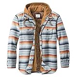 RYTEJFES Herren Innenfutter Warm Kariert Jacke Thermohemd Winterjacke mit Kapuze und Tasche Dicke Lose Zipper Kapuzenjacke Hemdjacke Bunt mit Muster Mantel Freizeithemd Holzfällerhemd Arb
