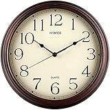 Aobay Vintage Retro Silent Wanduhr 12 Zoll Qualität Wanduhren Batteriebetrieben Nicht-Ticking, Runde Dekorative Küche Home Office Schlafzimmer Wohnzimmer H