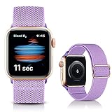 IDMEY Kompatibel mit iWatch Armband 38mm 40mm 42mm 44mm, Solo Loop Nylon Stretchy Ersatzarmband Armband für iWatch Series SE 6/5/4/3/2/1, 38mm/40mm, L