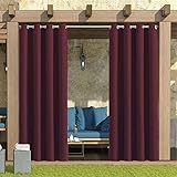 TINGHUO Outdoor Vorhang 142x215cm(56x85in) 2 Panels Sonnenschutz Verdunkelung Gardinen Sichtschutz Sonnenschutz mit Ösen für Garten Terrasse Pavillon Veranda, Dunk