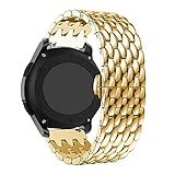 ZYOONG Uhrenarmband für Samsung Gear S3 Frontier/Classic Smart Watch Armband, Edelstahl, 22 mm, für Galaxy Watch 46 mm (Bandfarbe: Gold, Bandbreite: 22 mm für Gear S3)