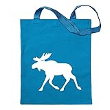 Kiwistar Elch/Schweden Tragetasche Baumwolltasche Stoffbeutel Umhängetasche Langer Henk