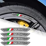 XXZQL Auto Streifen Aufkleber Auto Dekoration Radnabe Felgenaufkleber Aufkleber Für Alfa Romeo 159 147 156 Giulietta 166 Mito Stelvio ZubehöR