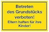 Metafranc Hinweisschild 'Betreten des Grundstücks verboten!' - 400 x 250 mm / Beschilderung / Verbotsschild / Privatgrundstück / Grundstückskennzeichnung / Gewerbekennzeichnung / 500480