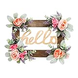 goodjinHH 01 Türkranz Frühling Ganzjährig Kranz,Simulation Blumenhausnummer Wand Montierte Willkommensblumenkarte Tür Fotorahmen Ornament,Türkranz Außen Tür Kranz Frühlingskranz Haustür Dek