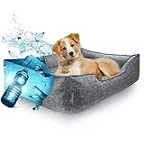 HunDu Hundebett für Mittelgroße Hunde [aus PET-Flaschen Recycelt] Waschbar Hundekörbchen 90x70 x20cm auch für kleine Hunde Dog Bed Hundekorb Abwaschbar Haustierbett auch für im F