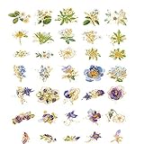 Zoeay 180 Pcs Scrapbooking Aufkleber, Vintage Blumen Sticker , Blumen Aufkleber, Sticker Set für Scrapbook Fotoalbum Umschlag Notizbuch, für Bullet Journal, Album,Laptop, Kartenherstellung