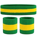 YULIXIN Schweißband-Set, elastisches Sport-Stirnband, Handgelenk, gestreiftes Frottee-Armband, athletisch für Tennis, Basketball, Laufen, Fitnessstudio, Stlye 7