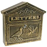 PrimeMatik - Briefkasten Postkasten Retro Antik Vintage Gusseisen Schwarze Oxid für wallmount Vög