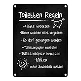 trendaffe - Toilettenregeln Blechschild in 15x20 cm - Metallschild Dek