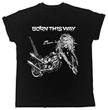 Daffy Lady Gaga Born This Way Motorradposter Lustiges Geschenk Designer Unisex T-Shirt, Schwarz , XL