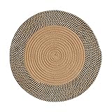 HENGSHII Fußmatte Japanische Retro gewebt Teppich Jute Runde Bodenmatte Einfache Couchtisch-Matten Schlafzimmer Nachtwohnzimmer Wohnkultur Sofa Bodenteppiche (Color : Jute, Size : 100cm)