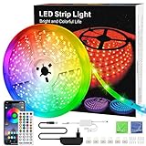 WEISIJI LED Strip, RGB LED Streifen, Farbwechsel LED Lichterkette 6M mit IR Fernbedienung, LED Strip Music Sync, LED Band for Haus, Party, Küche Dek