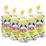 WC Ente Total Aktiv Gel Flüssiger WC Reiniger, mit Entenhals-Technologie, Jasmine Jump, 5er Pack (5 x 750 ml)