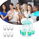 QIUXQIU 6 Schnapsglas-Spender und Halter, Cocktail- oder Getränkespender, Bar-Schnapsspender, Trägerspender mit Spruch, Trinkspiele, Weinspender, lebensmittelechtes Material (transparent)