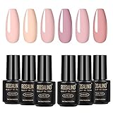 ROSALIND UV Nagellack Gel 7ml Nude farben Set ,Gel Nail Polish für Nagel Design 6pcs Schellack Nagellack S