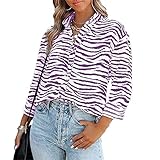 ZFQQ Mehrfarbig bedruckter Cardigan für Damen im Herbst und Winter einreihig langärmeliges Hemdob