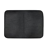 ZNXJC. Haustier-Katzenstreu-Matte Eva-Doppelschicht-Anti-Splash-Katzenstreu-Matte Bettwäsche Fußmatte Leicht Zu Reinigen Streukontrolle (Color : Black, Size : 45x30cm)