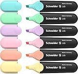 Schneider Job 150 Pastell Textmarker (türkis, mint, flieder, rosé, pfirsich, vanille) 6er E