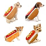 Fansu Halloween Kostüm Hund Haustier Hund Katze Halloween Kostüme, Einstellbare Warme Kleidung Netter mit Kapuze Pullover Hundepullover Party Cosplay Dekoration (S,Hot Dog)