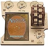MTG Commander EDH Command Zone Tablett mit Lebenszähler, aus Holz, kompatibel mit Magic The Gathering