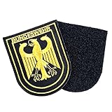 Deutschland Adler Gold Bundeswehr Patch bestickt Großer Aufnäher ca. 9cm x 6,5cm mit Flauschseite 2tlg