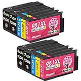 Kingjet 950XL 951XL Multipack druckerpatronen, kompatibe für HP 950 951 XL kompatibel mit HP Officejet Pro 8600 8610 8615 8620 8630 8640 8660 8616 8625 8100 251dw (4 Schwarz/2 Cyan/2 Magenta/2 Gelb)