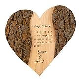 Geschenke 24 Holz Herz Schönster Tag: personalisierte Deko mit Gravur - Namen & Datum graviert – Geschenke zur Hochzeit, Hochzeitsgeschenk Jahrestag