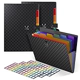 ThinkTex 7 Taschen Ordnungsmappe A4 Fächermappe Erweiterbar Ordner Tragbar Handheld Dokumentenmappe (3 Pack)