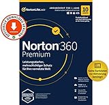 Norton 360 Premium 2022 | 10 Geräte | Antivirus | Unlimited Secure VPN & Passwort-Manager | 1 Jahr | PC/Mac/Android/iOS | Aktivierungscode per E