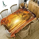 CCBAO 3D Weihnachtstischdecke Walddruck Wohnzimmerdekoration Rechteckige Antifouling Tischdecke Küche Esstisch Outdoor Party Garten Couchtisch Tisch Quadratischer Tisch 140x200