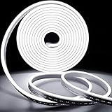 neon led strip für DIY, Dimmbare Flexibler Lichtleiste LED Strip mit Netzteil und Controller, Wasserdicht silikon led streifen Lichtband für Innen Aussenbereich Weihnachtsfeier Deko(Weiß, 2 Meter)