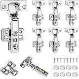 8 Stück 110 Grad Topfscharnier Eckanschlag Rostfrei Schrankscharnier mit Türscharnier Soft Close Automatikscharnier Integrierter Dämpfung Scharniere für Küchenschrank Kleiderschrank Schranktür Möb