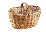 Kobolo Autokorb Einkaufskorb aus Weide hangeflochten mit flachem Griff 49x32x31