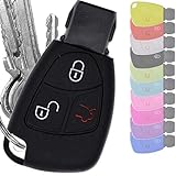 Soft Case Schutz Hülle Auto Schlüssel für Mercedes Benz W204 W245 S203 A209 C-Klasse CLK SLK W211 W203 W169 Smartkey Zünschlüssel/Farbe: Schw