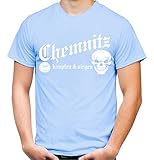 Chemnitz kämpfen & Siegen Männer und Herren T-Shirt | Fussball Ultras Geschenk | M1 (L, Skyblau)