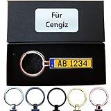 Bl4ckPrint B4P Schlüsselanhänger Kennzeichen Luxemburg Nummernschild Auto KFZ Individuell als Geschenk Für Autoliebhaber Autofans Männer Mini mit Namen p