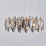 Wohnzimmerlampe Vintage Küchenlampen Hängelampe MUTOUREN Lampe Schlafzimmer Modern Gold Pendelleuchte Industriel Deckenleuchte Kronleuchter Kristall, 8-Flammig