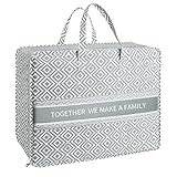 Clastyle 84L Faltbare Unterbett Aufbewahrungstasche Bedruckte Kleideraufbewahrung Baumwolle und Leinen Tragbar Unterbettkommoden Atmungsaktiv für Kleidung Bettdeck