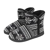 Hausschuhe Winter Pantoffeln Stiefel Hüttenschuhe Damen Wärmepantoffeln Plüsch Slipper Herren Flacheschuhe Hohe Gefüttert Wärmehausschuhe Geschlossene Hüttenstiefel G