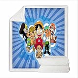 SXMXN One Piece Reward Monkey D.Ruffy Gemusterte Decke 3D Gedruckte Decke Cartoon Anime Charaktere Weicher Plüsch Flanell Decke Quilt Anime Fans Otaku Geschenk,A,150 * 200