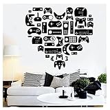 Wandtattoos Wandsticker Gamer Abnehmbare Aufkleber & selbstklebende Aufkleber DIY, Essen Schlaf Game Controller Videospiel Waterproo Vinyl Wallpaper, PVC-Kunst-Poster 60x55