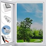 KESSER Fliegenschutzgitter für Fenster | 110 x 130 cm | mit Aluminium Rahmen Fliegengitter Fliegenschutz Insektenschutz, mückengitter, moskitonetz, Spannrahmen, ohne Bohren und Schrauben Weiß