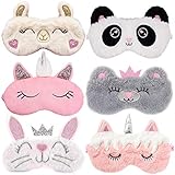 ZOYLINK 6PCS Schlafmaske Einhorn Augenmaske Schlaf Augenmaske Augenabdeckung 3D Süße Einhorn Tieraugenmaske Schlafmaske Kinder Mädchen Frauen Damen Daydream Schlafmask