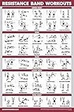 QuickFit Widerstandsbänder-Übungsposter – doppelseitig, laminiert, 45,7 x 68,6 cm, laminiert, 18' x 27'
